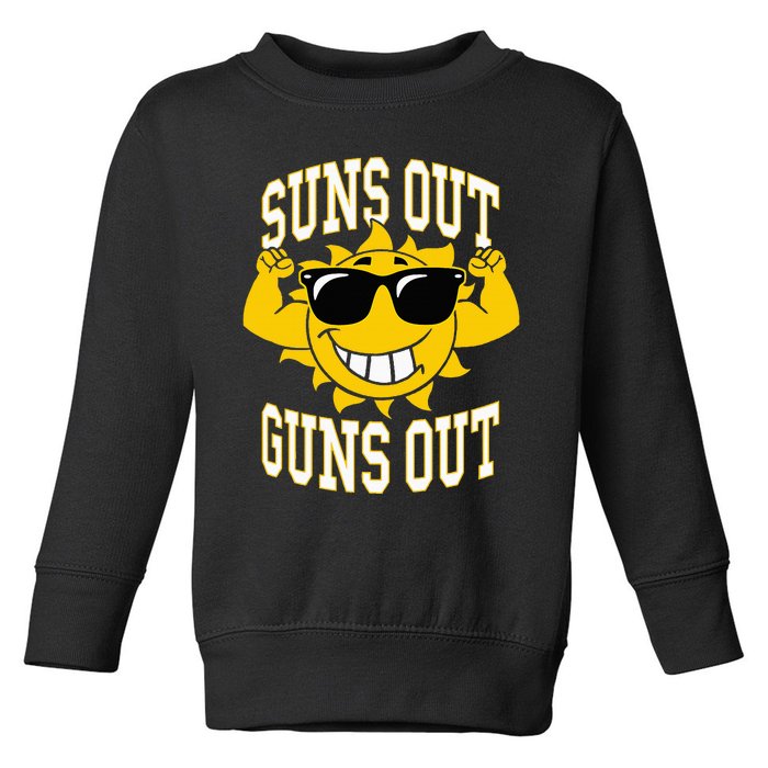 Trendy Suns Out Guns Out Cool Muscle Sun Toddler Sweatshirt