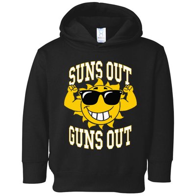 Trendy Suns Out Guns Out Cool Muscle Sun Toddler Hoodie