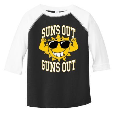 Trendy Suns Out Guns Out Cool Muscle Sun Toddler Fine Jersey T-Shirt