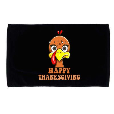 Turkey Startled on Thanksgiving Day Celebration Microfiber Hand Towel