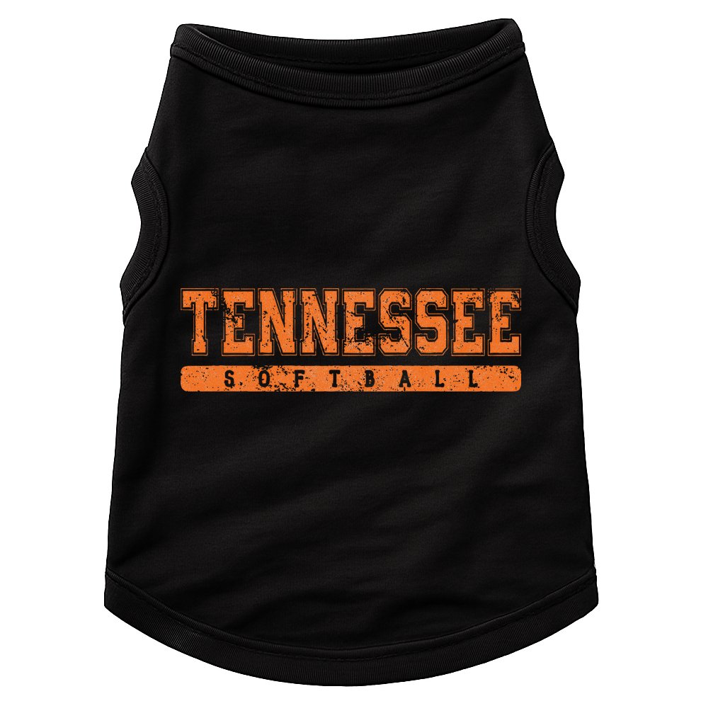 Tennessee Softball Orange Vintage Text Doggie Tank