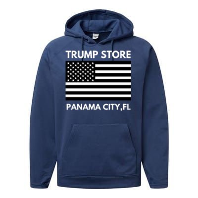 Trump Store Of Panama City Thin Blue Line Performance Fleece Hoodie