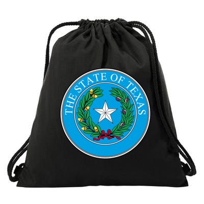 The State Of Texas Seal Drawstring Bag