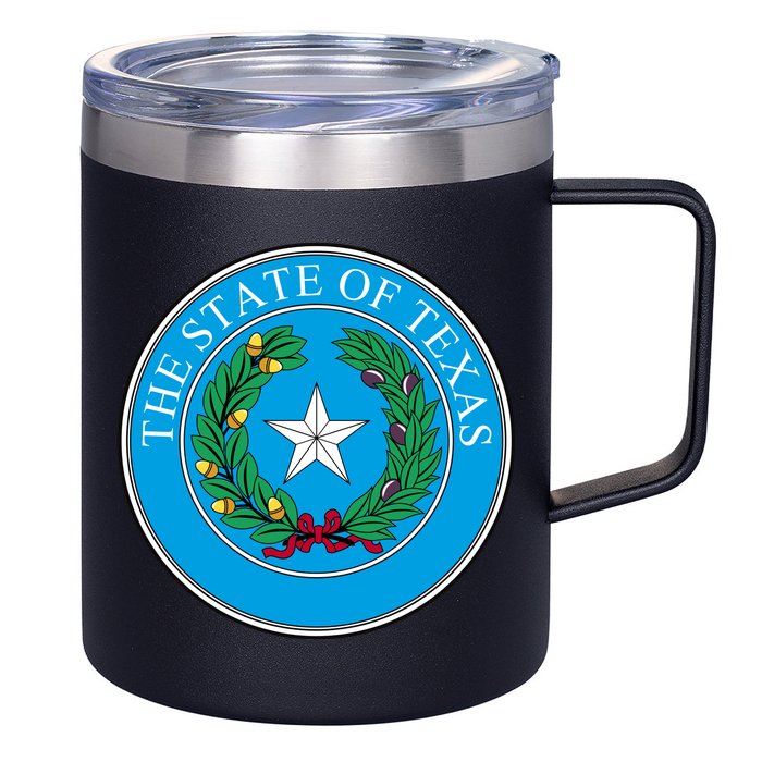The State Of Texas Seal 12oz Stainless Steel Coffee Mug
