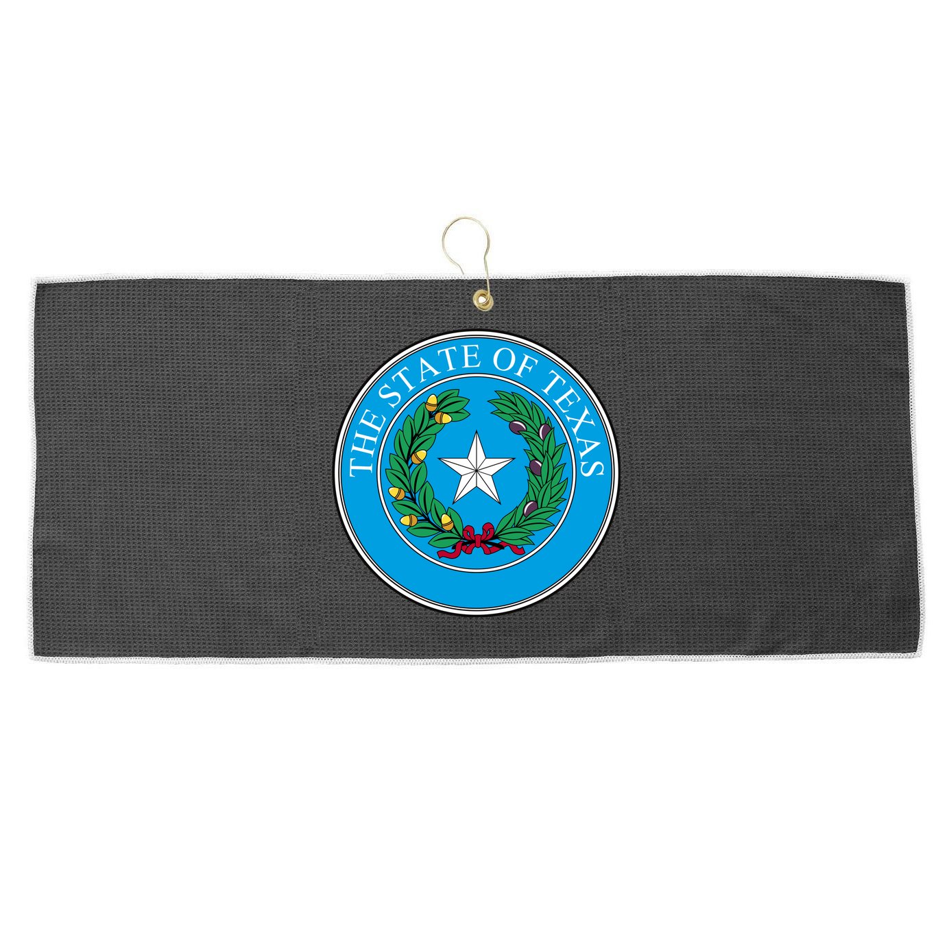 The State Of Texas Seal Large Microfiber Waffle Golf Towel