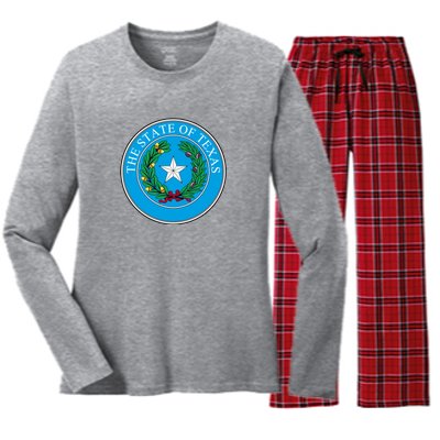 The State Of Texas Seal Women's Long Sleeve Flannel Pajama Set 