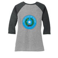 The State Of Texas Seal Women's Tri-Blend 3/4-Sleeve Raglan Shirt