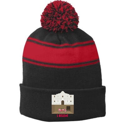 The Secret Of The Alamo Stripe Pom Pom Beanie