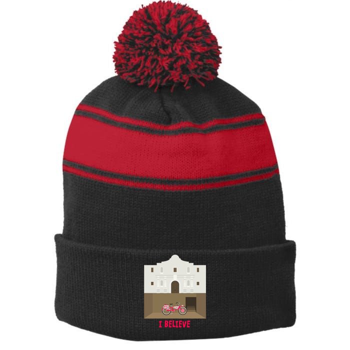 The Secret Of The Alamo Stripe Pom Pom Beanie