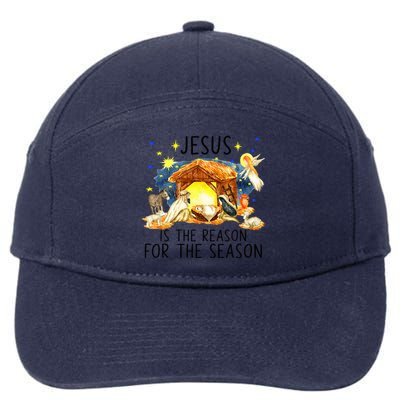 True Story of Jesus Birth Christmas Nativity Catholic Xmas  7-Panel Snapback Hat