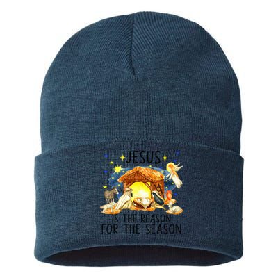 True Story of Jesus Birth Christmas Nativity Catholic Xmas  Sustainable Knit Beanie