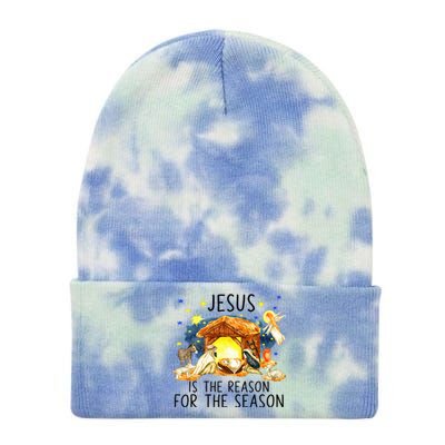 True Story of Jesus Birth Christmas Nativity Catholic Xmas  Tie Dye 12in Knit Beanie