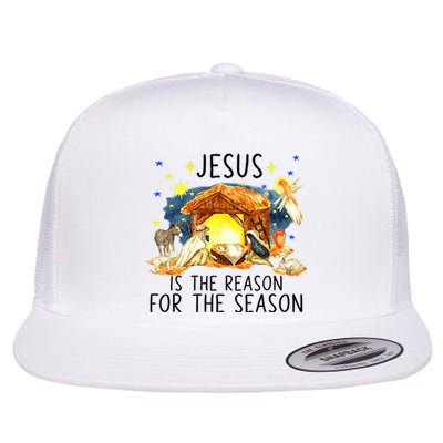 True Story of Jesus Birth Christmas Nativity Catholic Xmas  Flat Bill Trucker Hat