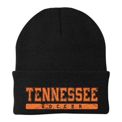 Tennessee Soccer Orange Vintage Text Beanie