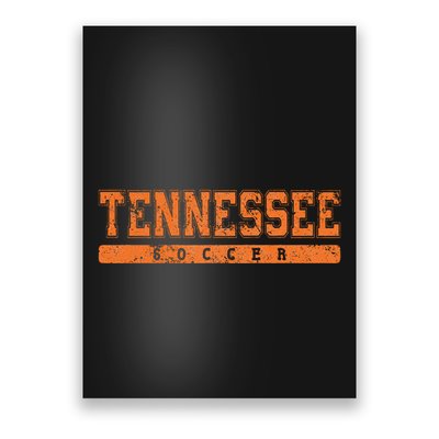 Tennessee Soccer Orange Vintage Text Poster