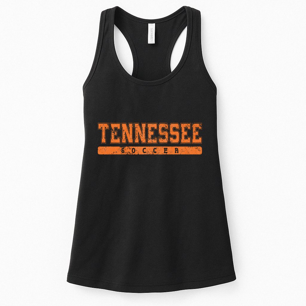 Tennessee Soccer Orange Vintage Text Womens Tank Top