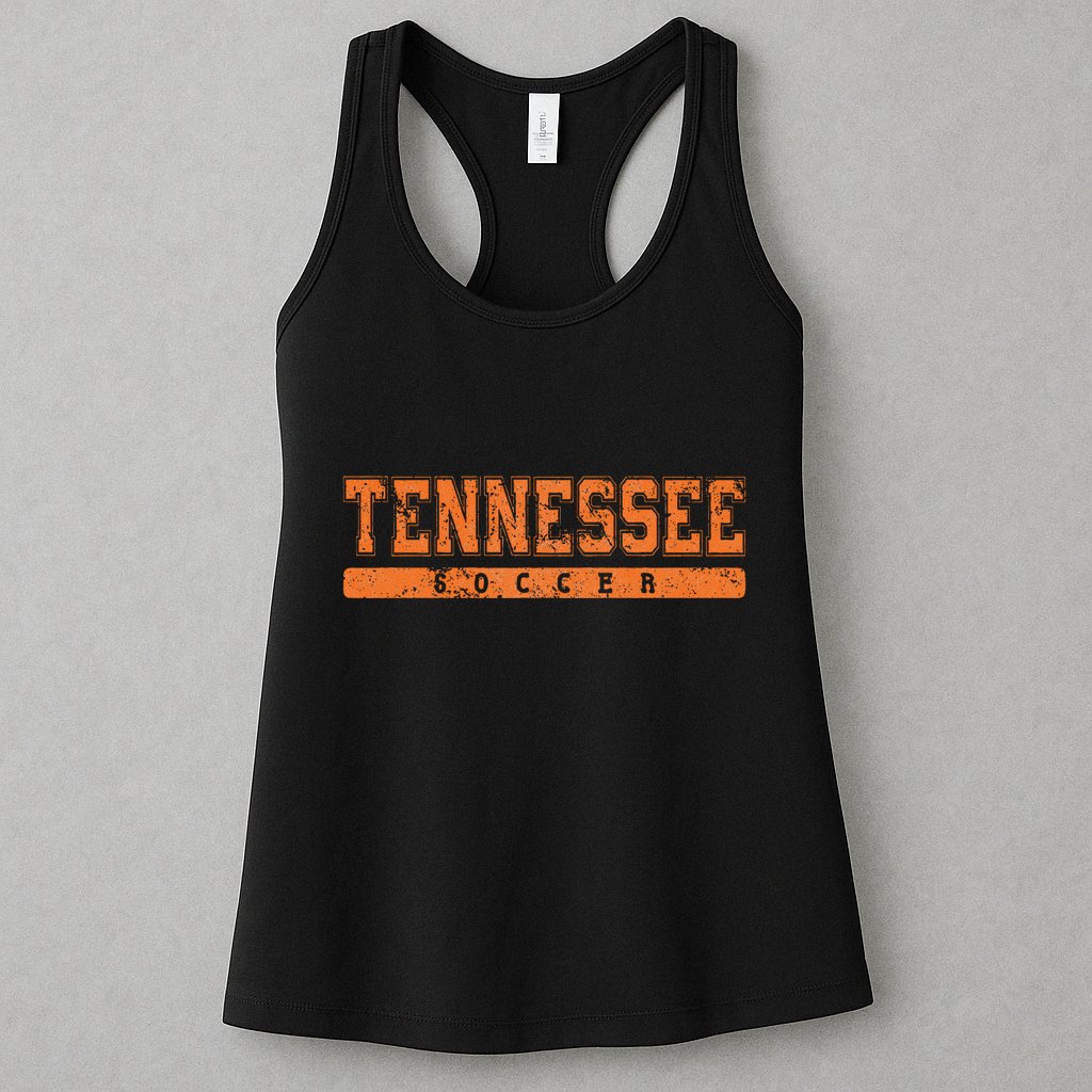 Tennessee Soccer Orange Vintage Text Womens Tank Top