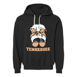 Tennessee State Orange Usa Messy Bun Hair Pride Garment-Dyed Fleece Hoodie