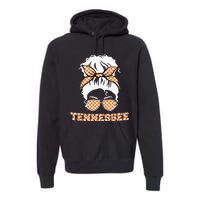 Tennessee State Orange Usa Messy Bun Hair Pride Premium Hoodie