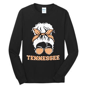 Tennessee State Orange Usa Messy Bun Hair Pride Tall Long Sleeve T-Shirt