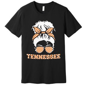 Tennessee State Orange Usa Messy Bun Hair Pride Premium T-Shirt