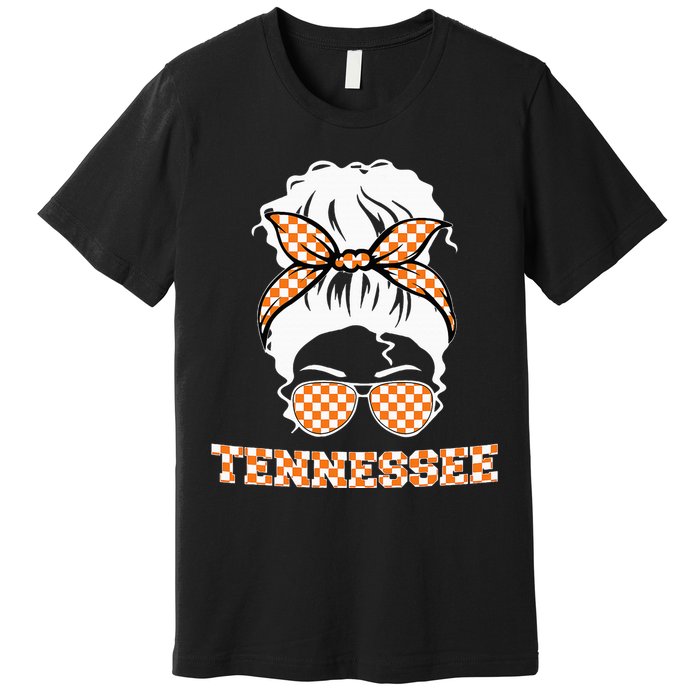 Tennessee State Orange Usa Messy Bun Hair Pride Premium T-Shirt