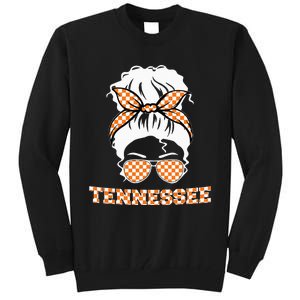 Tennessee State Orange Usa Messy Bun Hair Pride Tall Sweatshirt