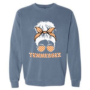 Tennessee State Orange Usa Messy Bun Hair Pride Garment-Dyed Sweatshirt