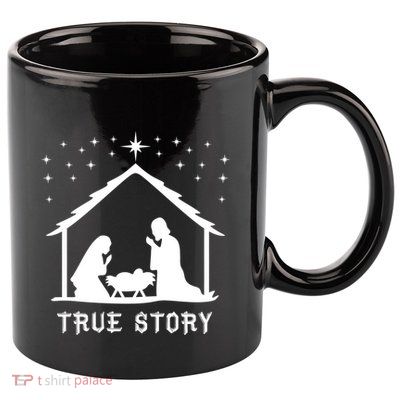 True Story Of Jesus Birth Christmas Nativity Catholic Gift 11oz C Handle Ceramic Mug