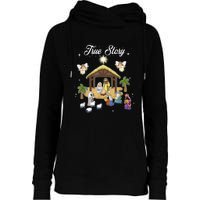 True Story Of Jesus Birth Christmas Nativity Catholic Womens Funnel Neck Pullover Hood