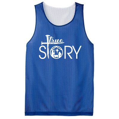 True Story Of Jesus Birth Christmas Nativity Christmas Funny Gift Meaningful Gif Mesh Reversible Basketball Jersey Tank