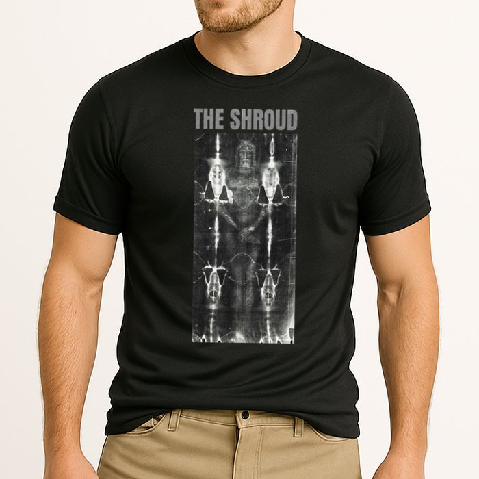 The Shroud of Turin Burial Cloth of Jesus Potentially Cooling Performance Crew T-Shirt