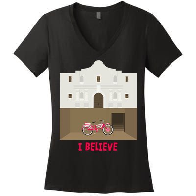 The Secret Of The Alamo Women's V-Neck T-Shirt