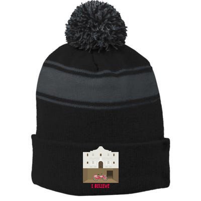 The Secret Of The Alamo Stripe Pom Pom Beanie