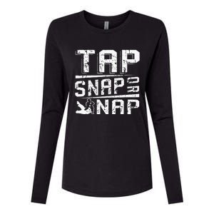 Tap Snap Or Nap Jiu Jitsu Brazilian Bjj Womens Cotton Relaxed Long Sleeve T-Shirt