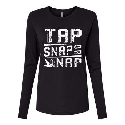 Tap Snap Or Nap Jiu Jitsu Brazilian Bjj Womens Cotton Relaxed Long Sleeve T-Shirt