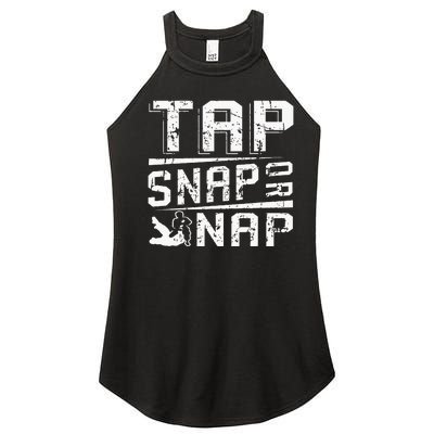 Tap Snap Or Nap Jiu Jitsu Brazilian Bjj Women's Perfect Tri Rocker Tank