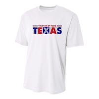 The State Of Texas Logo Youth Performance Sprint T-Shirt