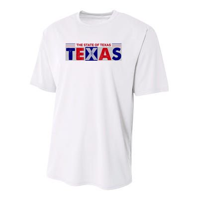 The State Of Texas Logo Youth Performance Sprint T-Shirt