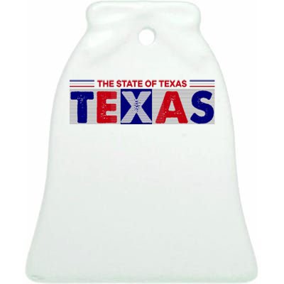 The State Of Texas Logo Ceramic Bell Ornament