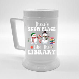 Theres Snow Place Like The Library Funny Librarian Christmas Gift Beer Stein