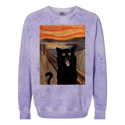 The Scream Picture Munch Cats Mice Parody Colorblast Crewneck Sweatshirt