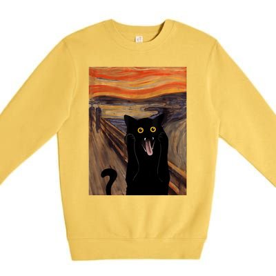 The Scream Picture Munch Cats Mice Parody Premium Crewneck Sweatshirt