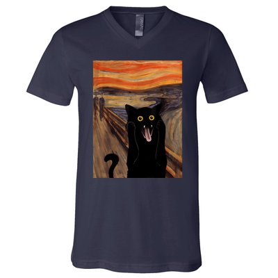 The Scream Picture Munch Cats Mice Parody V-Neck T-Shirt