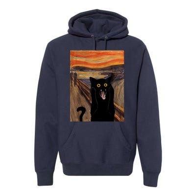 The Scream Picture Munch Cats Mice Parody Premium Hoodie