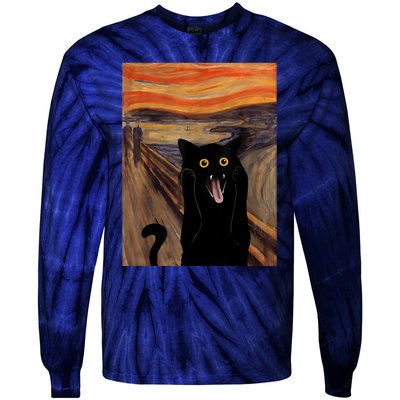 The Scream Picture Munch Cats Mice Parody Tie-Dye Long Sleeve Shirt