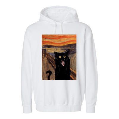 The Scream Picture Munch Cats Mice Parody Garment-Dyed Fleece Hoodie