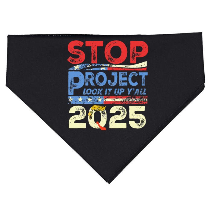 Trump Stop Project 2025 Look It Up YAll USA-Made Doggie Bandana