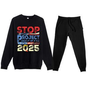 Trump Stop Project 2025 Look It Up YAll Premium Crewneck Sweatsuit Set