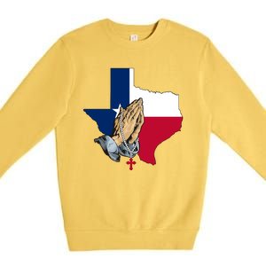 Texas Strong Pray For Uvalde Premium Crewneck Sweatshirt